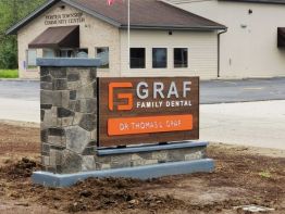 Monument sign for Graf Family Dental